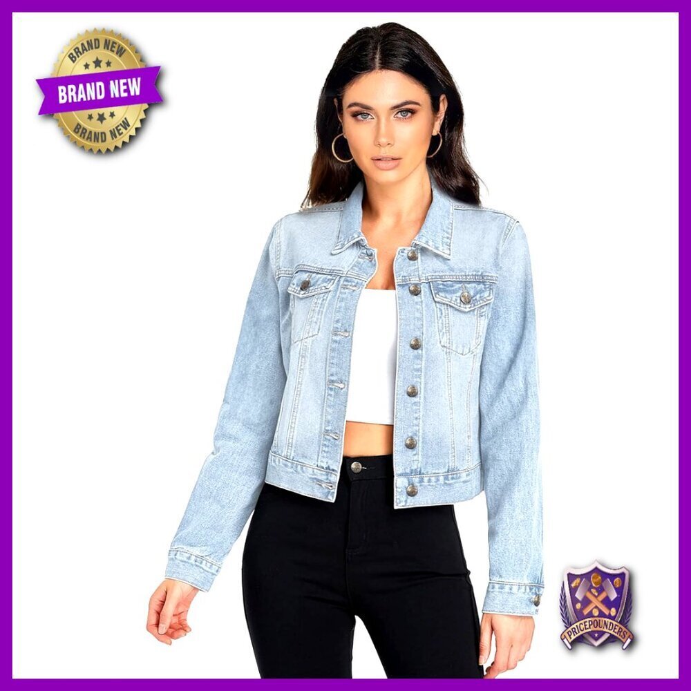 Long Sleeve Denim Jacket Classic Fit Button Down Chic Retro Y2K Style